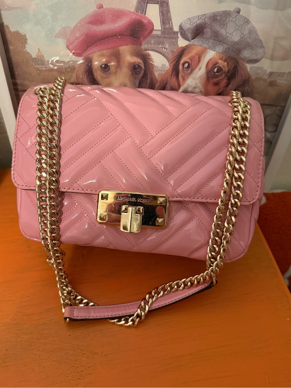 Michael Kors Payton Quilted Patent Leather Bag VGUC